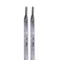 Široké šnúrky s potlačou, jeden pár - Sivo biele, 120 cm