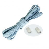 Elastické šnúrky do topánok široké - Typ D - magnetické zacvakávacie, jeden pár - Svetlo modré, 100 cm