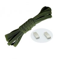 Elastické šnúrky do topánok široké - Typ D - magnetické zacvakávacie, jeden pár - Svetlo zelené, 100 cm