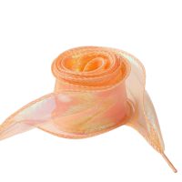 Perleťové šnúrky, jeden pár - Oranžové, 120 cm