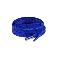 Široké šnúrky do topánok batikované dvojfarebné, jeden pár - Modro čierne, 120 cm