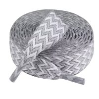 Silné ploché šnúrky, jeden pár - Šedo biele, 140 cm