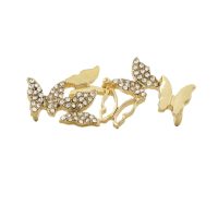 Ozdobná spona na tkaničky - Motýli, zlatá