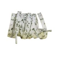 Šnúrky s kvetinovým potlačom, jeden pár - Bielo zelené, 140 cm