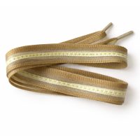 Široké šnúrky s priehľadnými pruhmi, jeden pár - Hnedé, 120 cm