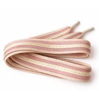 Široké šnúrky s priehľadnými pruhmi, jeden pár - Ružové, 120 cm