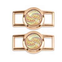 Kovová spona - pracka na šnúrky - Nebula, zlatá