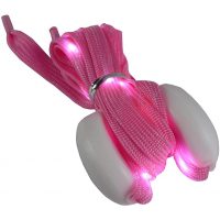 LED svietiace šnúrky do topánok, jeden pár - Ružové, 120 cm