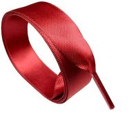 Hodvábné stuhové šnúrky do topánok alebo do mikiny, jeden pár - Tmavo červené, 120 cm