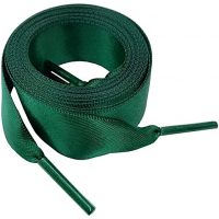 Hodvábné stuhové šnúrky do topánok alebo do mikiny, jeden pár - Tmavo zelené, 120 cm