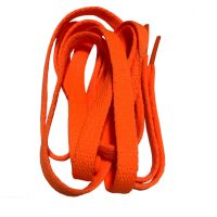 Široké šnúrky do topánok, jeden pár - Neónově oranžové, 160 cm