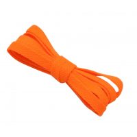 Široké šnúrky do topánok, jeden pár - Neónovo oranžové, 120 cm