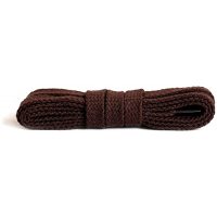 Široké šnúrky do topánok, jeden pár - Tmavo hnedé, 120 cm