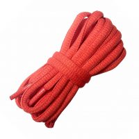 Polkuľaté šnúrky do topánok, jeden pár - Červené, 120 cm