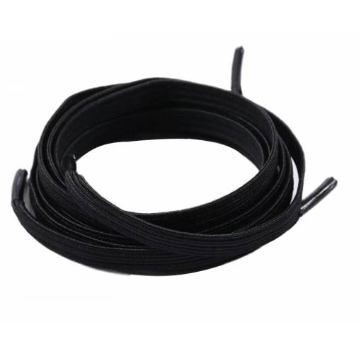 Foto - Elastické šnúrky do topánok jednoduché, jeden pár - Čierné, 100 cm