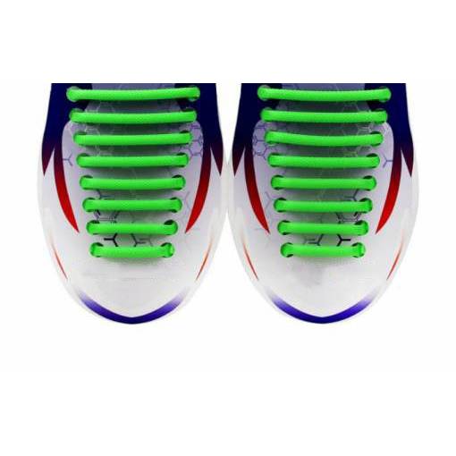 Foto - Silikónové šnúrky do topánok polguľaté 16 kusov - Zelené