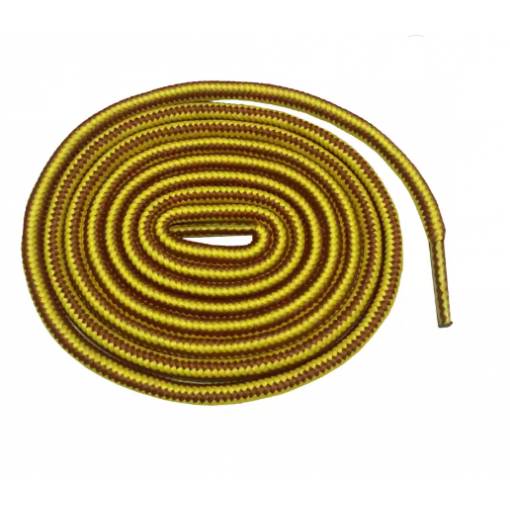 Foto - Šnúrky do topánok dvojfarebné, jeden pár - Žlté a hnedé, 120 cm