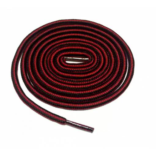 Foto - Šnúrky do topánok dvojfarebné, jeden pár - Červené a čierne, 120 cm