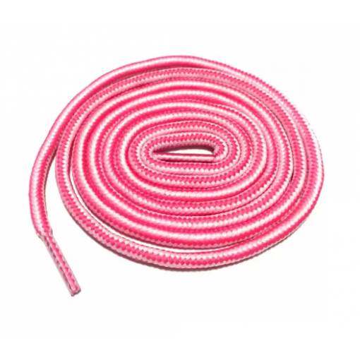 Foto - Šnúrky do topánok dvojfarebné, jeden pár - Ružové a biele, 120 cm