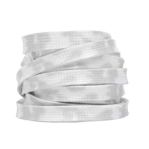 Foto - Široké šnúrky do topánok batikované, jeden pár - Sivo biele, 120 cm