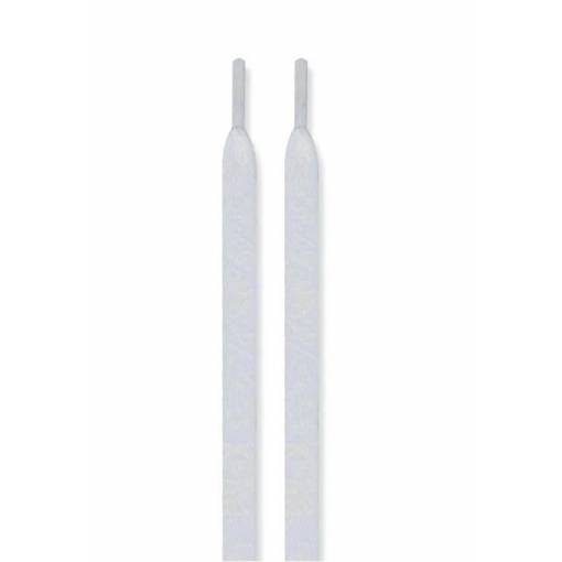 Foto - Široké šnúrky s potlačou, jeden pár - Biele, 120 cm