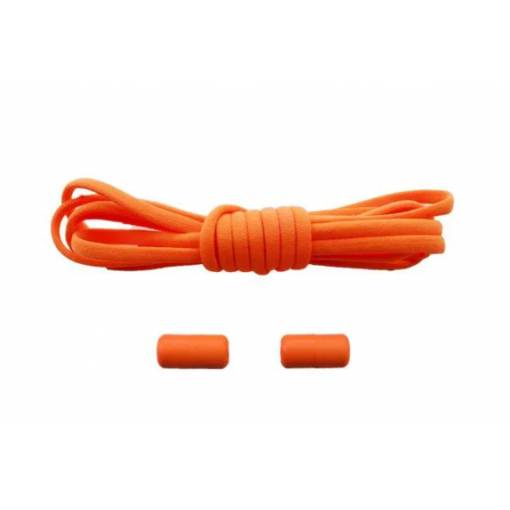 Foto - Šnúrky do topánok oválne, jeden pár - Oranžové, 100 cm