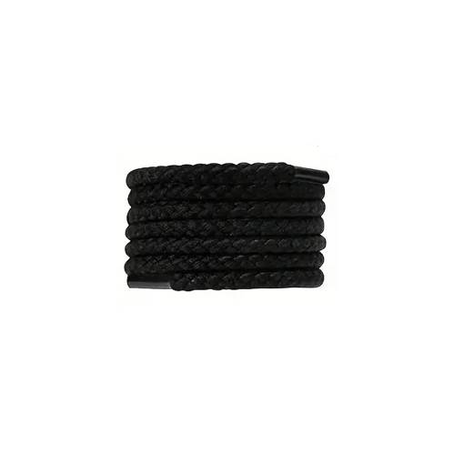 Foto - Lanové šnúrky do topánok, jeden pár - Čierne, 120 cm