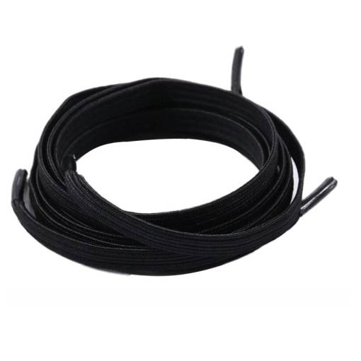 Foto - Elastické šnúrky do bot jednoduché, jeden pár - čierne, 100 cm