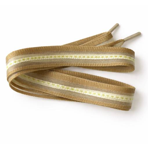 Foto - Široké šnúrky s priehľadnými pruhmi, jeden pár - Hnedé, 120 cm