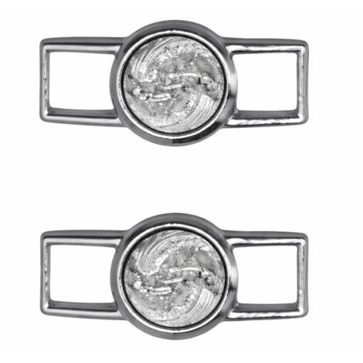 Foto - Kovová spona - priezka na šnúrky - Nebula, biela