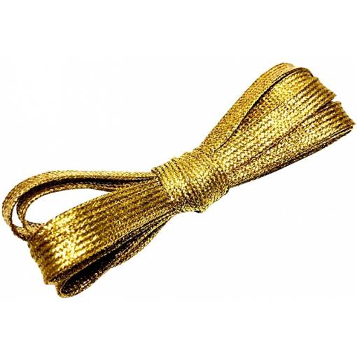 Foto - Šnúrky do topánok alebo mikiny, jeden pár - Zlaté, 110 cm