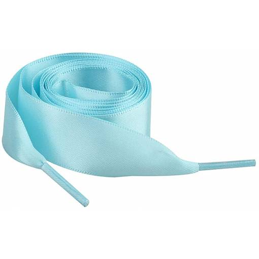 Foto - Hodvábné stuhové šnúrky do topánok alebo do mikiny, jeden pár - Svetlo modré, 120 cm