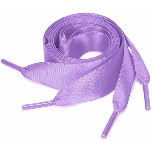 Foto - Hodvábné stuhové šnúrky do topánok alebo do mikiny, jeden pár - Svetlo fialové, 120 cm