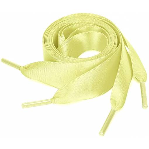 Foto - Hodvábné stuhové šnúrky do topánok alebo do mikiny, jeden pár - Žlté, 120 cm