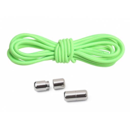 Foto - Elastické šnúrky do topánok, jeden pár - Fluorescentne zelene