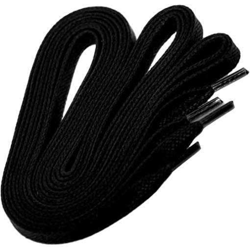 Foto - Široké voskové šnúrky do topánok, jeden pár - Čierné