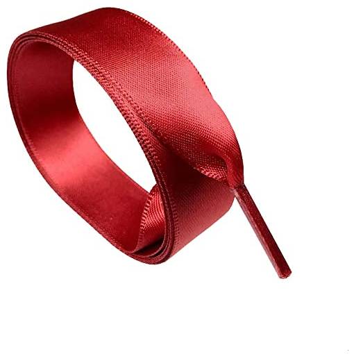 Foto - Hodvábné stuhové šnúrky do topánok alebo do mikiny, jeden pár - Tmavo červené, 120 cm