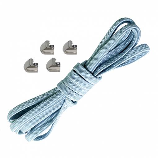 Foto - Elastické šnúrky do topánok široké, jeden pár - Typ A - Svetlo modré, 100 cm