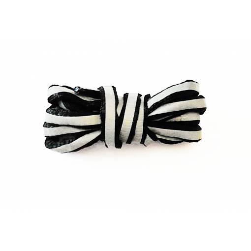 Foto - Fluorescentné šnúrky do topánok okrúhle, jeden pár - Sivo čierné, 120 cm