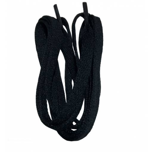 Foto - Široké šnúrky do topánok, jeden pár - Čierné, 100 cm