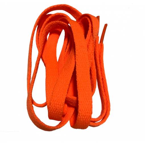 Foto - Široké šnúrky do topánok, jeden pár - Neónově oranžové, 160 cm
