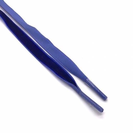 Foto - Semišové šnúrky do topánok, jeden pár - Tmavo modré, šírka 1 cm
