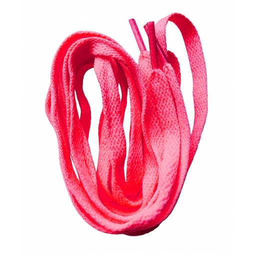 Foto - Široké šnúrky do topánok, jeden pár - Fluorescenčné ružové, 120 cm