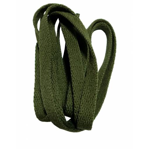 Foto - Široké šnúrky do topánok, jeden pár - Army zelené, 120 cm