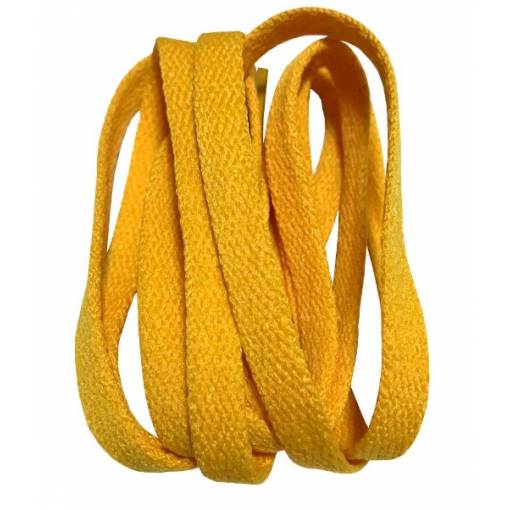 Foto - Široké šnúrky do topánok, jeden pár - Oranžovo žlté, 100 cm