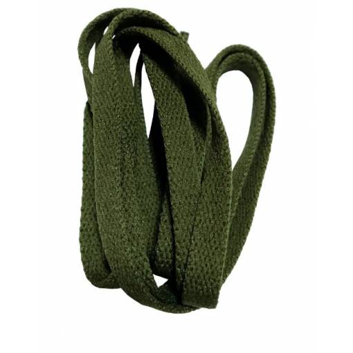 Foto - Široké šnúrky do topánok, jeden pár - Army zelené, 100 cm