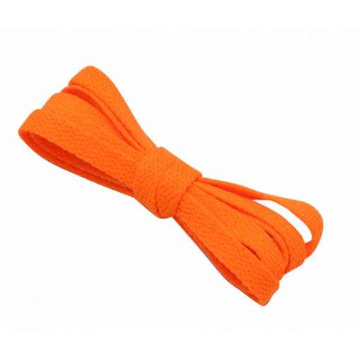Foto - Široké šnúrky do topánok, jeden pár - Neónově oranžové, 100 cm
