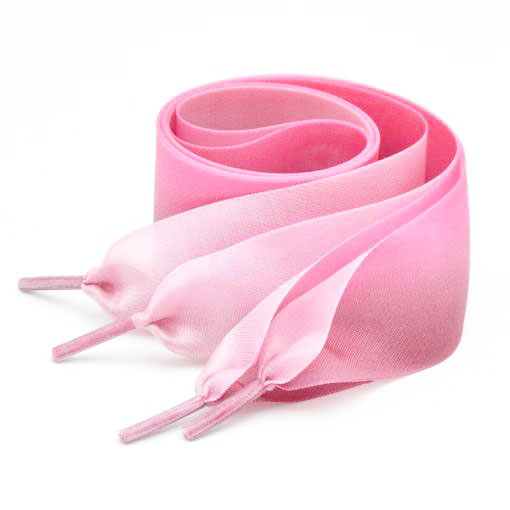 Foto - Saténové stuhové šnúrky do topánok, jeden pár - Ružové, 120 cm
